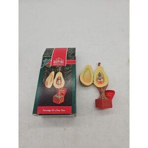 1992 Hallmark Keepsake Christmas Ornament Partridge in a Pear Tree. With Box